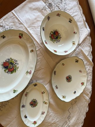 Juego 4 Piezas Vajilla  San Claudio Frutas