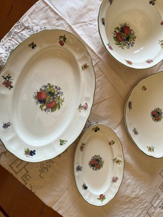 Juego 4 Piezas Vajilla  San Claudio Frutas