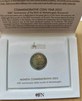Vaticano 2025 Pack 2 Euros Conmemorativos