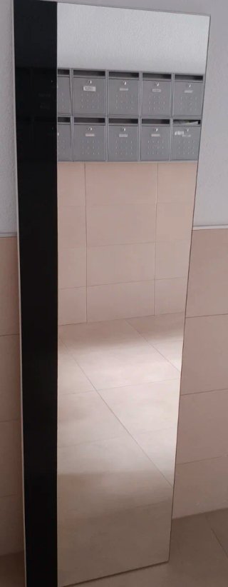 Espejo Decorativo Grande Negro y Plateado