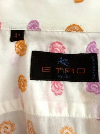 Etro Milano Camicia Uomo 41 \ L Cotone Floreale