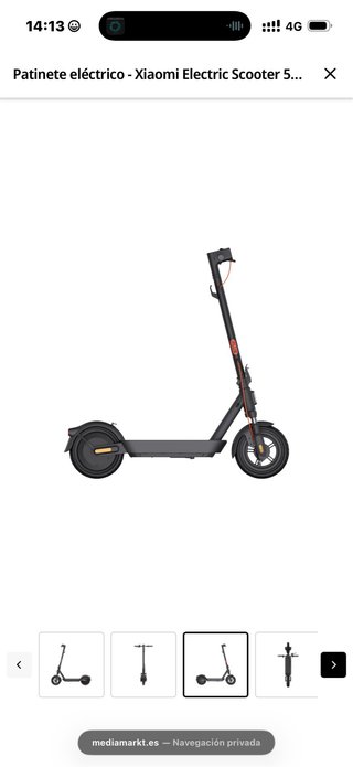 Patinete Eléctrico Xiaomi 5 Plus Negro