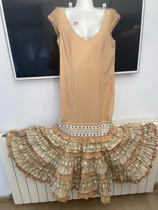 278 traje rociera Rociero Beige y Marrón