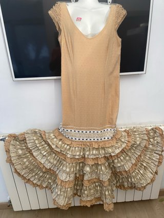 278 traje rociera Rociero Beige y Marrón