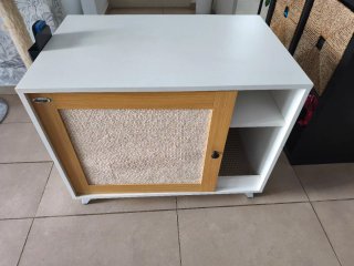 MUEBLE ARENERO ESTANTE BLANCO -77x50x63cm