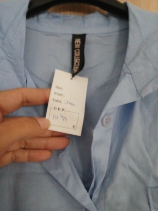 Vestido Camisa Azul Talla Única