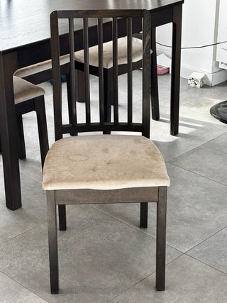 Mesa comedor extensible madera y tela IKEA