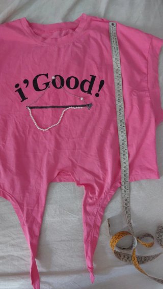T-shirt donna fuxia con perle