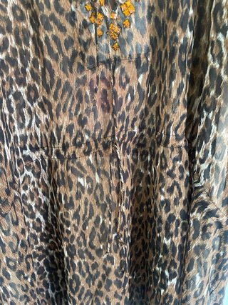 Caftano Aqua di Mare leopardato con strass L