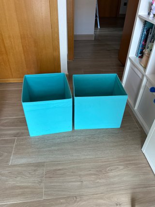 Cajas Almacenaje Kallax Ikea Tela Azul Pack de 2
