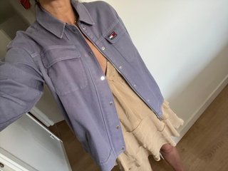 Chaqueta Tommy Hilfiger Oversize Morada Talla S