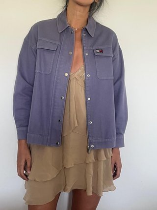 Chaqueta Tommy Hilfiger Oversize Morada Talla S