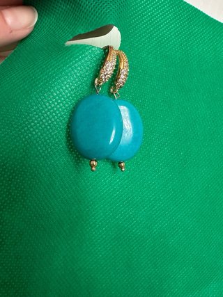 Orecchini pietra turchese dorati
