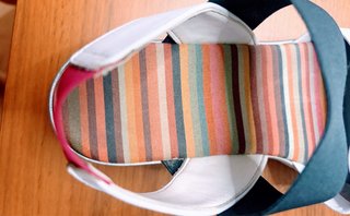 Sandalias de piel multicolor y blancas