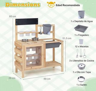 Jardinera de madera para jugar