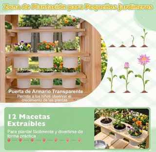 Jardinera de madera para jugar