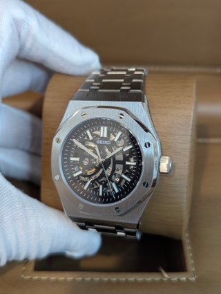 Reloj Seiko Mod AP Royal Oak Black Skeleton – NH70