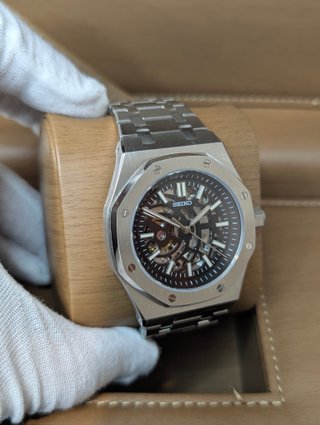 Reloj Seiko Mod AP Royal Oak Black Skeleton – NH70