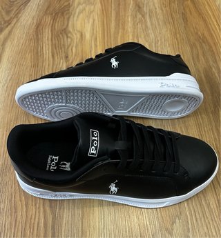 Zapatillas Polo Ralph Lauren Hombre Negras Piel