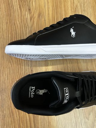 Zapatillas Polo Ralph Lauren Hombre Negras Piel