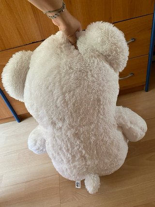 Orso Peluche Bianco con Fiocco Rosso