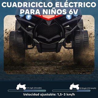 Quad Eléctrico 6V para Niños de 37 a 72 meses Rojo