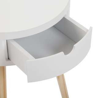 Mesa Auxiliar Redonda Blanca