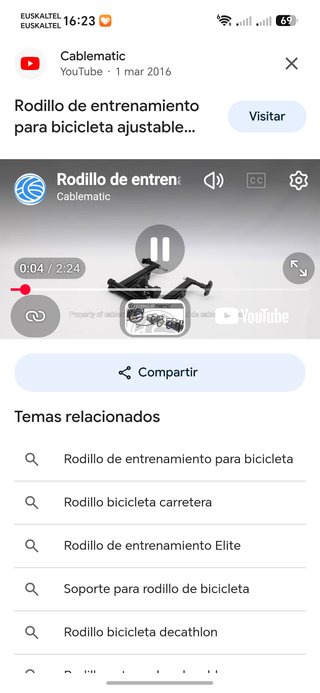 Rodillo de entrenamiento para bicicleta