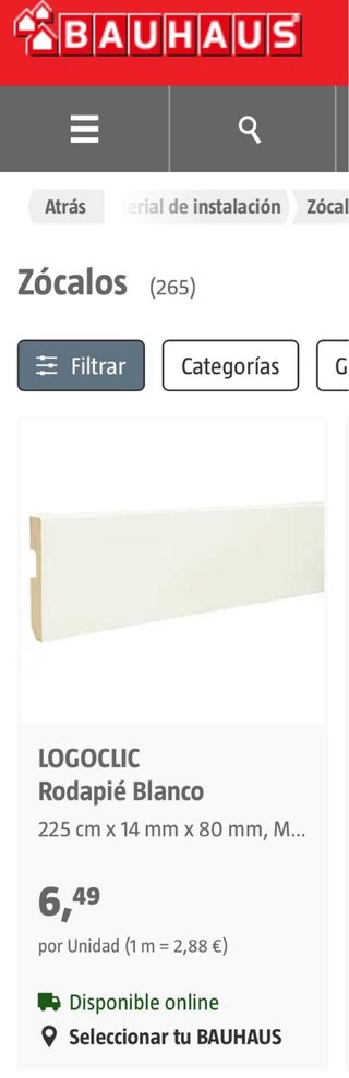 Zócalo blanco nuevo