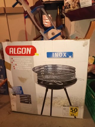 Barbacoa Carbón 55cm Negra y Plateada