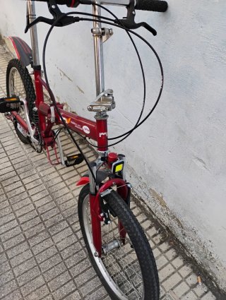Bicicleta Plegable Roja Doble suspension