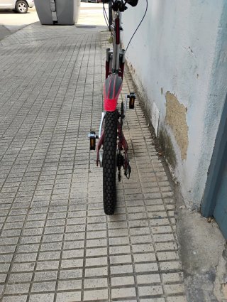 Bicicleta Plegable Roja Doble suspension