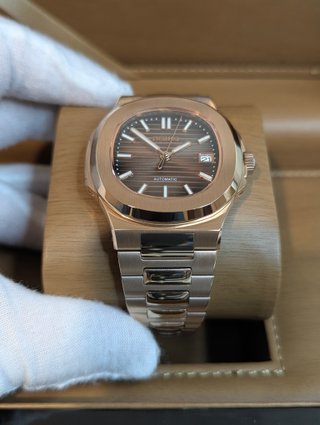 Reloj Seiko Mod Nautilus Rose Gold y Chocolate