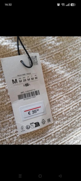 Falda larga Zara beige/blanca