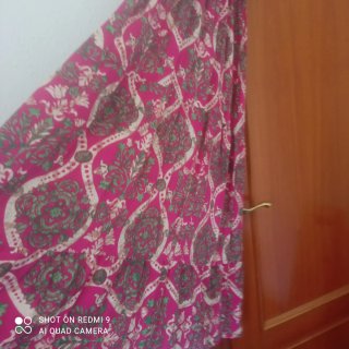 Vestido estampado rosa y verde