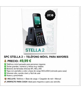 SPC Stella 2 Teléfono Móvil Personas Mayores