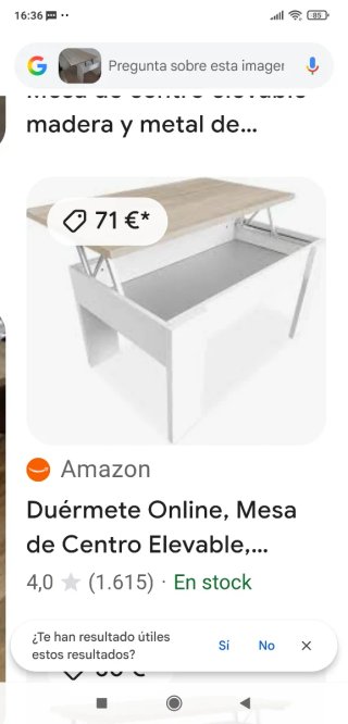 Mesa elevable madera y blanca