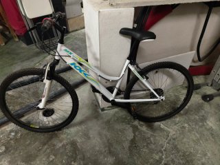 Bicicleta de montaña blanca