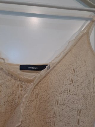 Top de punto beige talla única