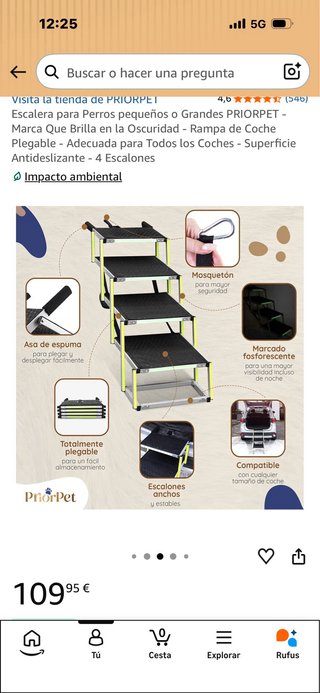 Escalera para Perros pequeños o Grandes PRIORPET -