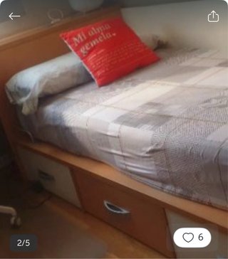 Habitación juvenil con cama y cajones