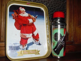 Coca Cola Borraccia Vassoio Natale Originale Latta