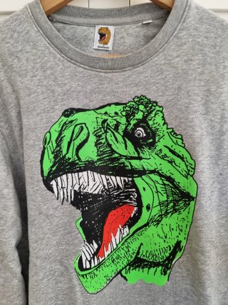 Sudadera Atakontu Gris Dinosaurio Rex