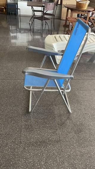 Silla Playa Plegable Aluminio Azul