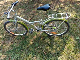 Bicicleta de paseo plateada