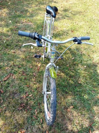 Bicicleta de paseo plateada