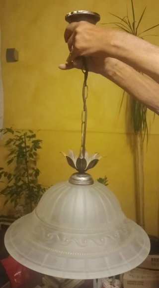 Coppia lampadari vintage con paralumi