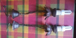 Coppia lampadari vintage con paralumi