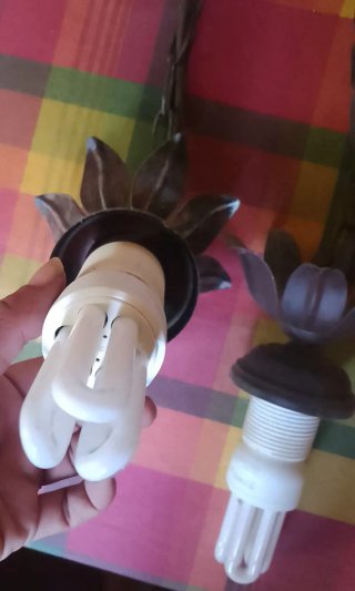 Coppia lampadari vintage con paralumi