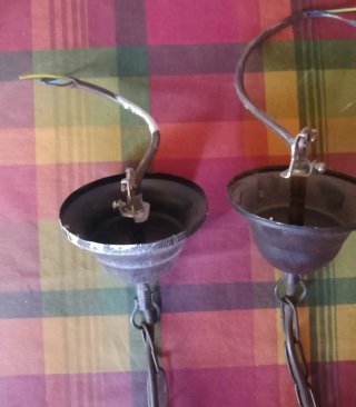 Coppia lampadari vintage con paralumi
